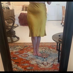 Nordstrom Gold Midi Tulip Skirt